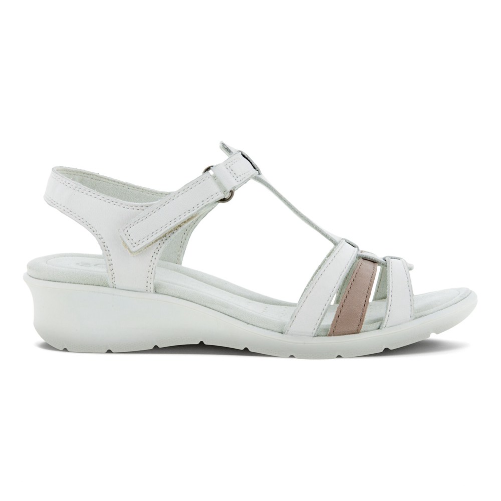Womens Sandals - ECCO Finola T-Bar Strap - White - 5126OTEJD